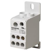 Распределительный блок Siemens 1-пол.,125A, 690V, ввод: 1X10-35+1Х6-16мм2, выход: 6X2,5-16мм2 на din рейку