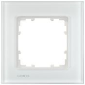 Рамка одноместная Siemens Delta Miro белое стекло, 5TG1201-1