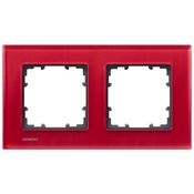 Рамка двухместная Siemens Delta Miro ORIENT красное стекло, 5TG1202-3