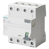 Селективное УЗО 80А 300mA, 4 полюса, тип A, S - с задержкой отключения SIEMENS, 5SV3647-8