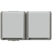 Розетка с крышкой двойная, вертикальная с защитными шторками, IP44 Delta Flache Siemens